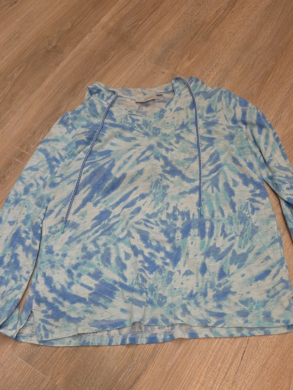 Belle by Kim Gravel Blue Tie-Dye Pullover Hoodie